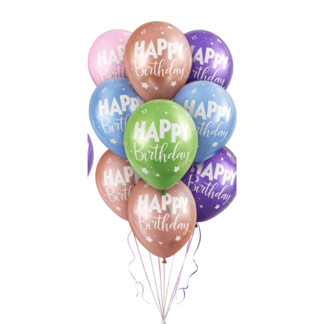 П 12 Sempertex HAPPY BIRTHDAY Хром ассорти