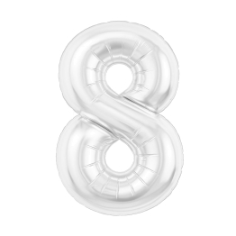 AGURA SLIM цифра белый блеск 8