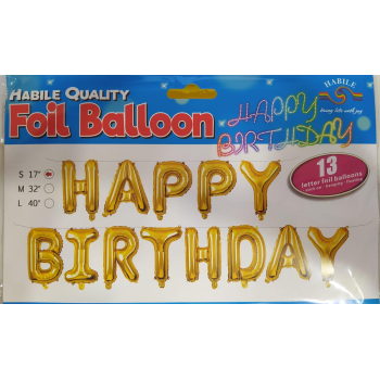 Фольгированные буквы Happy Birthday