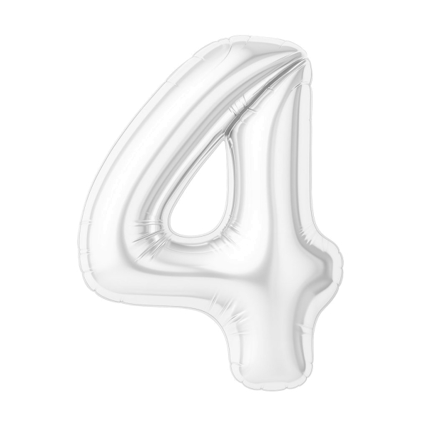 AGURA SLIM цифра белый блеск 4