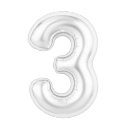 AGURA SLIM цифра белый блеск 3