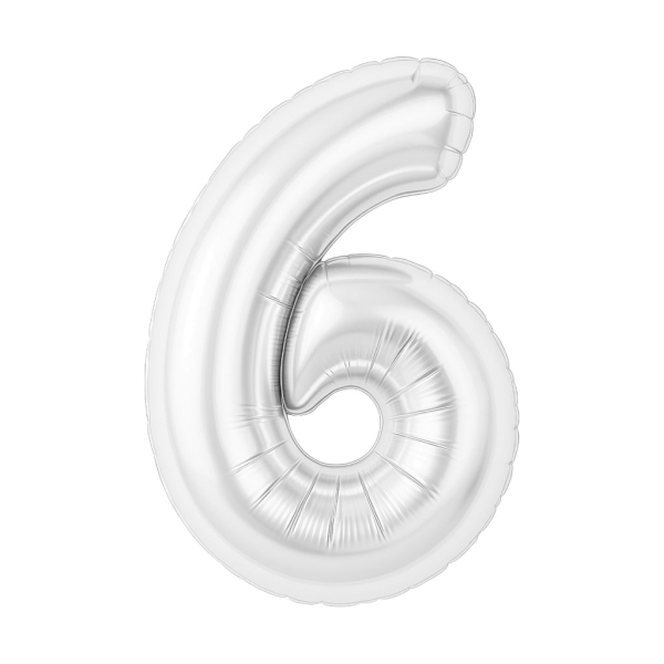 AGURA SLIM цифра белый блеск 6