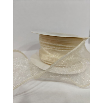 Лента органза 5 см айвори 