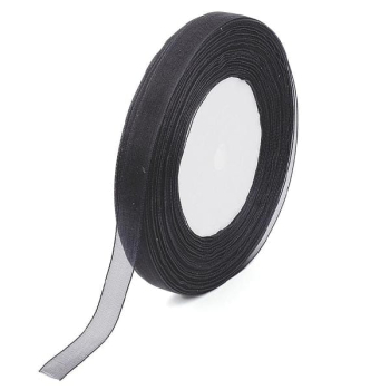 Лента органза 1,5 см черная