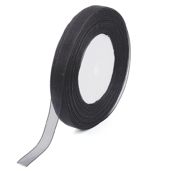 Лента органза 1,5 см черная