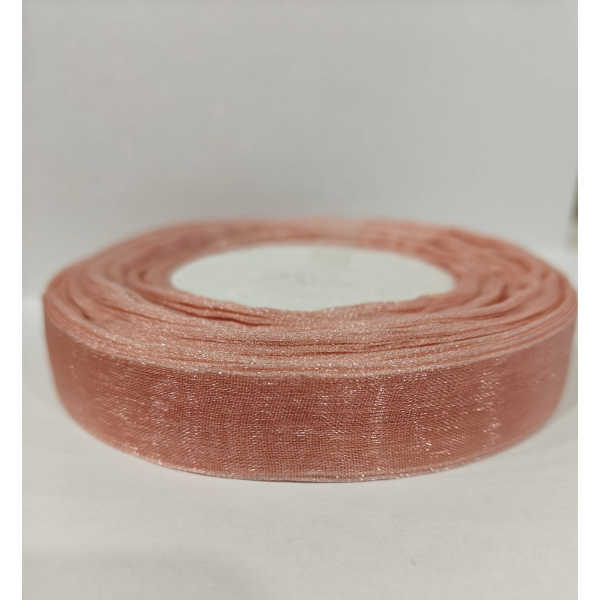 Лента органза персиковая 1,5 см