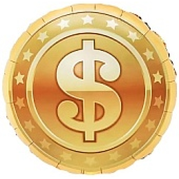 КРУГ 18" ДОЛЛАР знак ЗОЛОТО