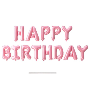 Фольгированные буквы Happy Birthday пыльная роза