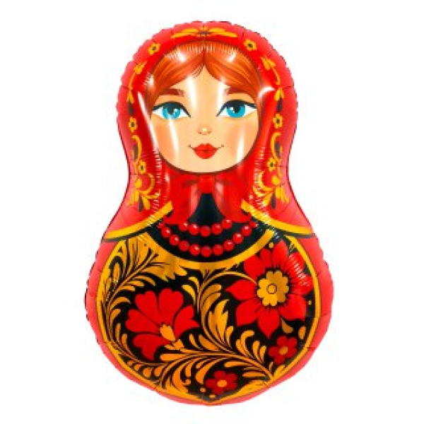 Фигура Матрешка красная Золотая роспись 58/80 см