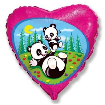 Flexmetal 18" Сердце Весёлые панды