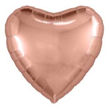 AGURA мини Сердце 9" Розовое золото с клапаном
