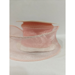 Лента органза 5 см розовая 